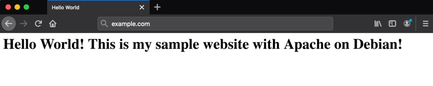 Sample Website Loaded in Browser Sample Website Loaded in Browser